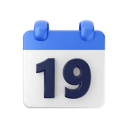 Date 19  3D Icon