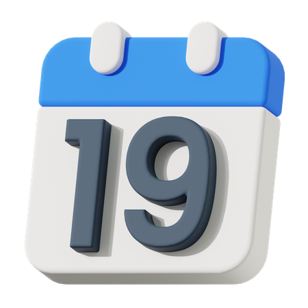 Date 19  3D Icon