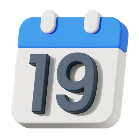 Date 19  3D Icon