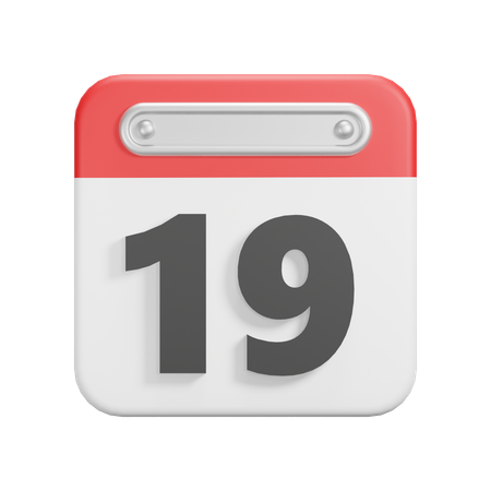 Date 19  3D Icon