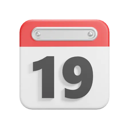 Date 19  3D Icon