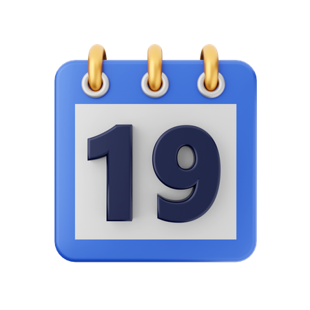 Date 19  3D Icon