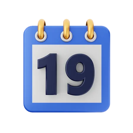 Date 19  3D Icon