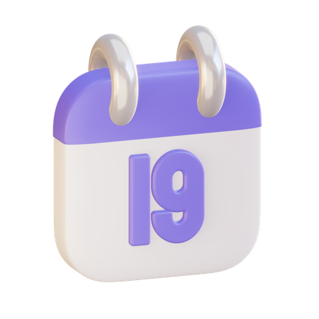 Date 19  3D Icon