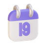 3d calendar date 19 logo