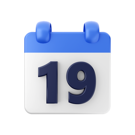Date 19  3D Icon