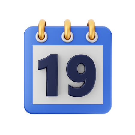 Date 19 3D Icon