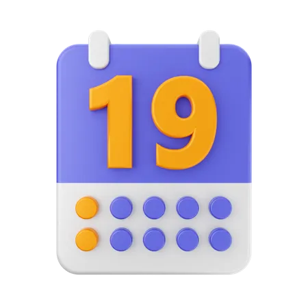 Date 19  3D Icon