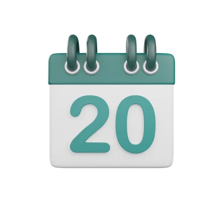 Date 20  3D Icon