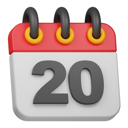 Date 20  3D Icon