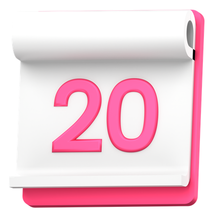 Date 20  3D Icon