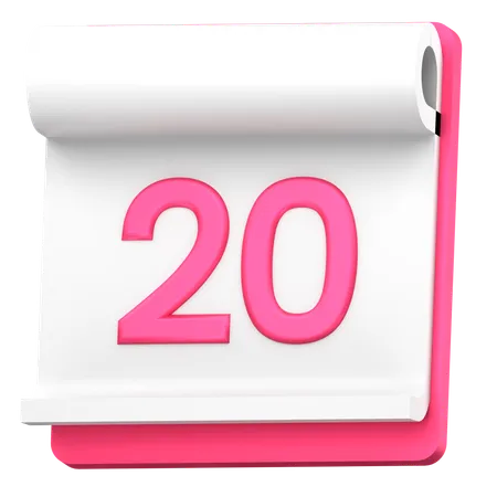 Date 20  3D Icon