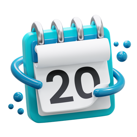 Date 20  3D Icon