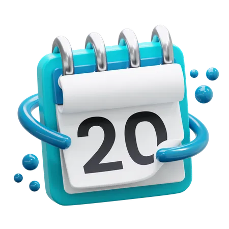 Date 20  3D Icon