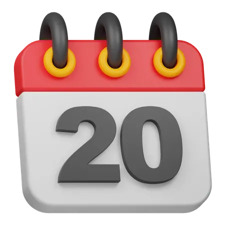 Date 20  3D Icon