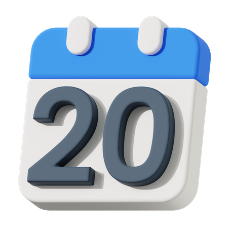 Date 20  3D Icon