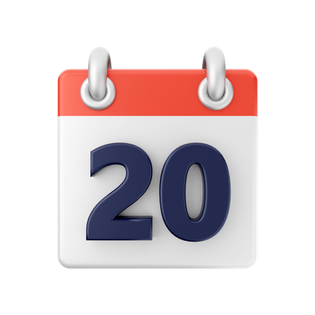 Date 20  3D Icon