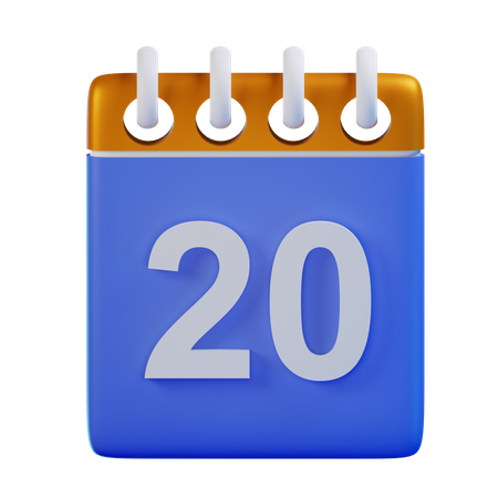 Date 20  3D Icon