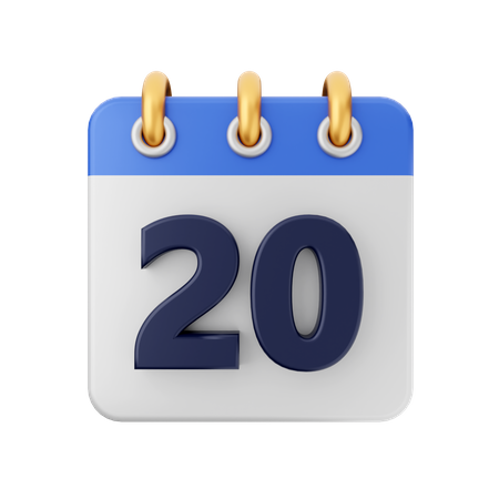 Date 20  3D Icon