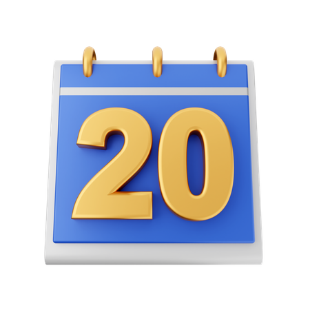 Date 20  3D Icon