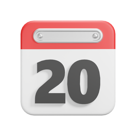 Date 20  3D Icon