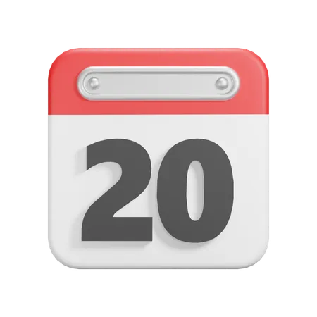 Date 20  3D Icon