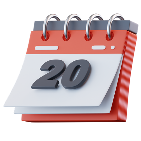 Date 20  3D Icon