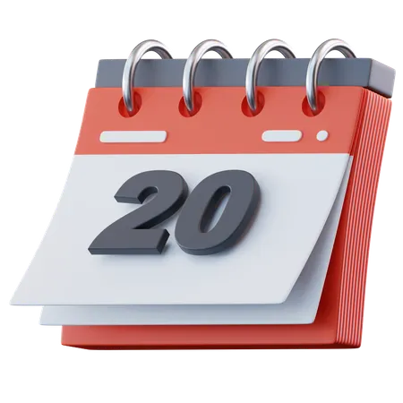 Date 20  3D Icon