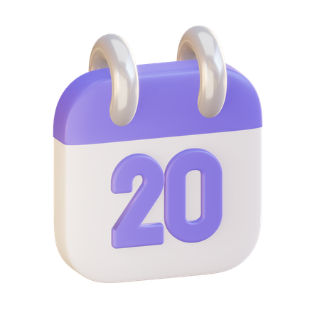 Date 20  3D Icon