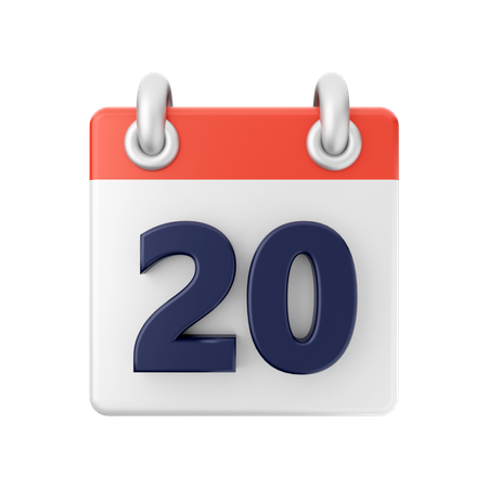 Date 20 3D Icon