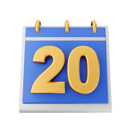 Date 20  3D Icon