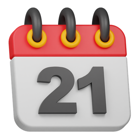 Date 21  3D Icon