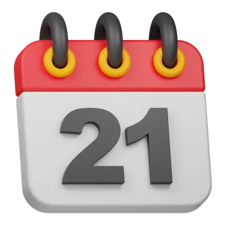 Date 21  3D Icon