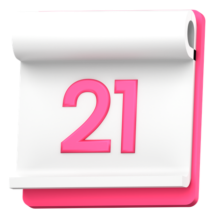 Date 21  3D Icon