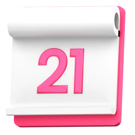 Date 21  3D Icon