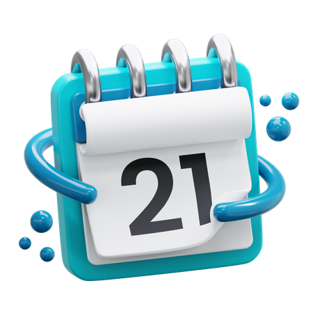 Date 21  3D Icon