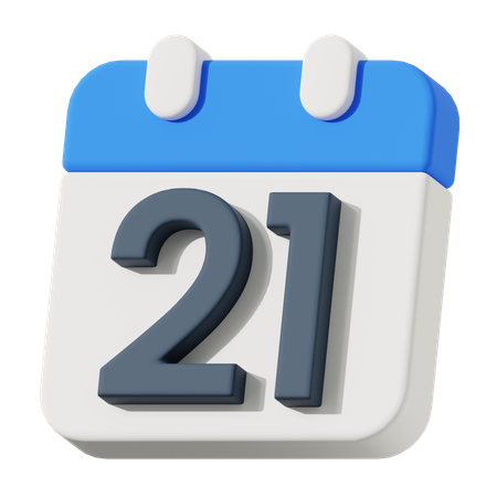 Date 21  3D Icon