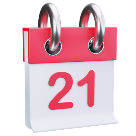 Date 21  3D Icon