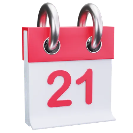 Date 21  3D Icon