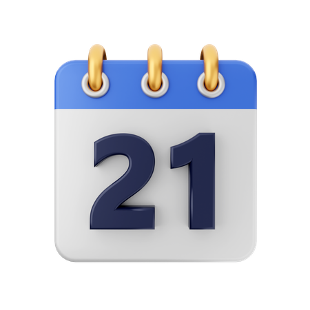 Date 21  3D Icon