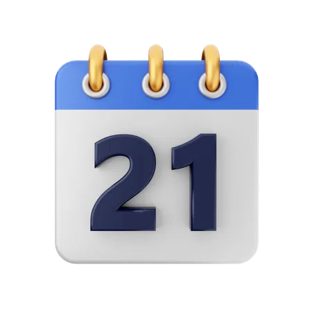 Date 21  3D Icon