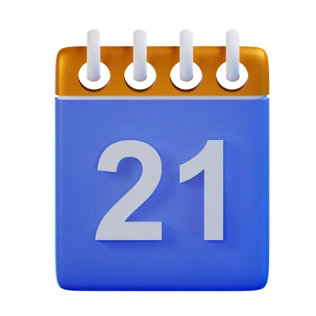 Date 21  3D Icon