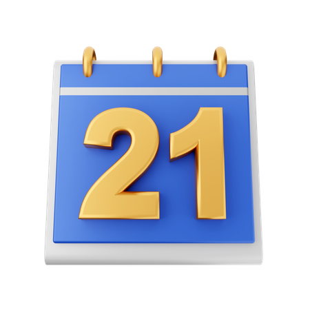 Date 21  3D Icon