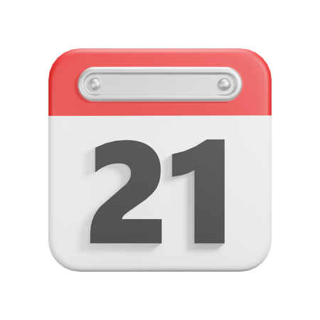 Date 21  3D Icon