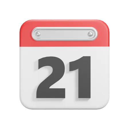 Date 21  3D Icon