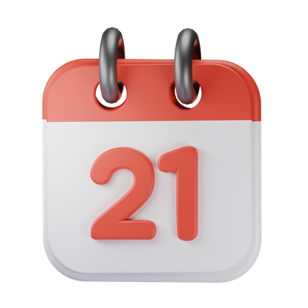 Date 21  3D Icon