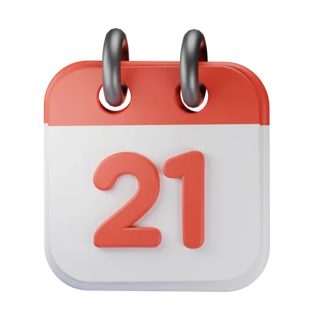 Date 21  3D Icon