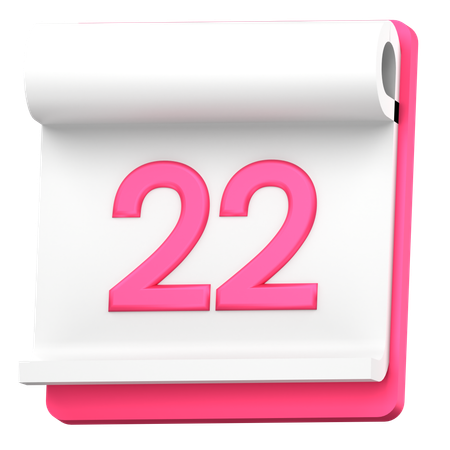 Date 22  3D Icon