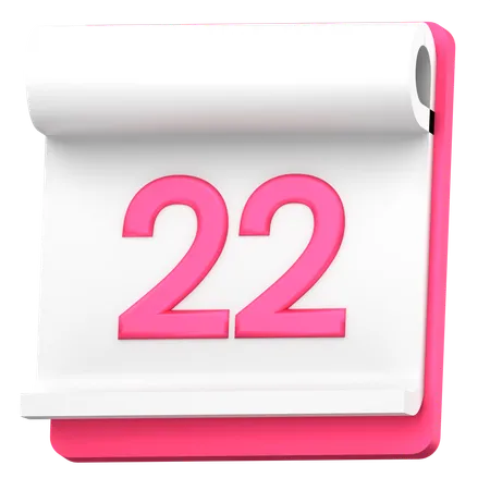 Date 22  3D Icon