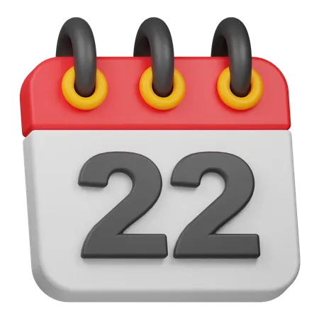 Date 22  3D Icon